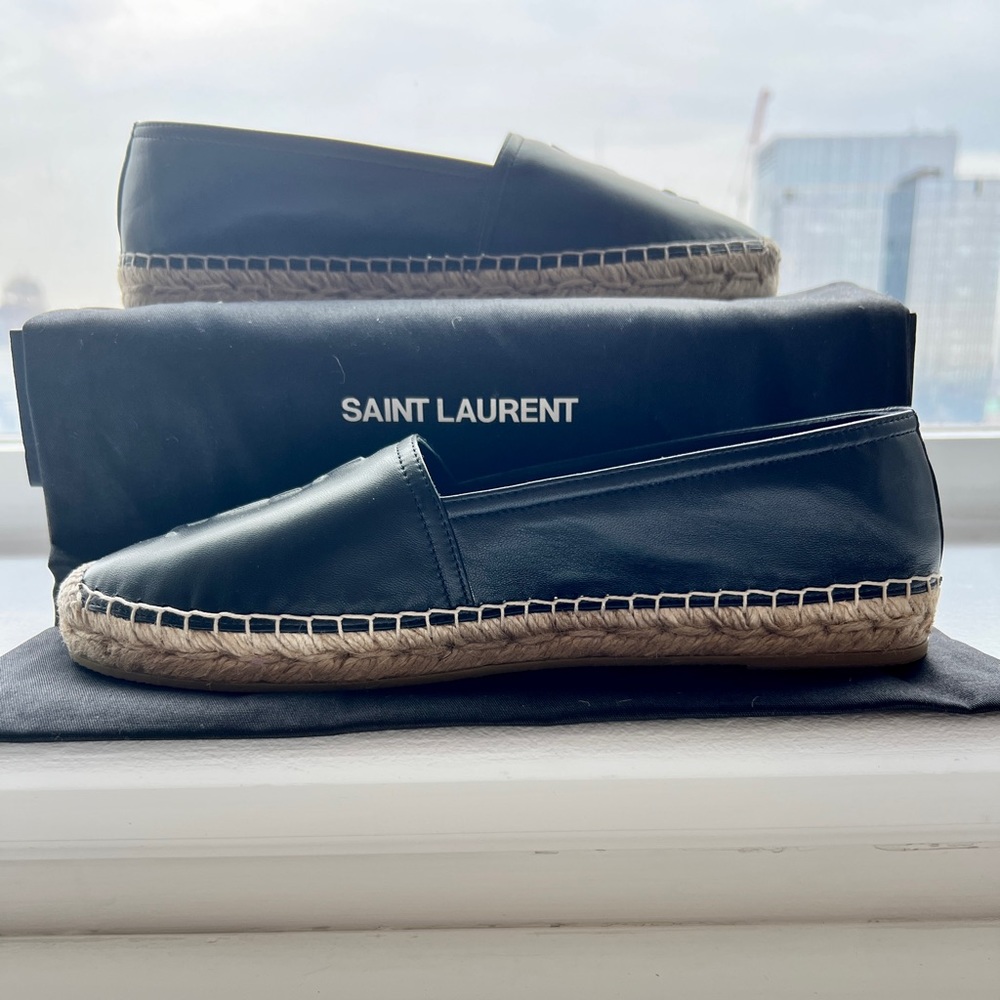 NWT authentic Saint Laurent Monogram Espadrilles in lambskin size 39.5 euro 9 us